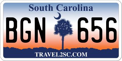 SC license plate BGN656