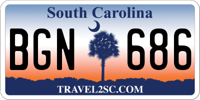 SC license plate BGN686