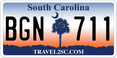 SC license plate BGN711