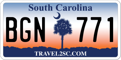 SC license plate BGN771