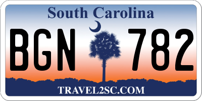 SC license plate BGN782