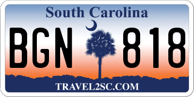 SC license plate BGN818