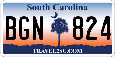 SC license plate BGN824