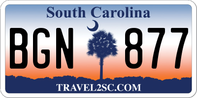 SC license plate BGN877