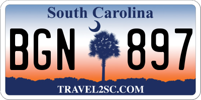 SC license plate BGN897