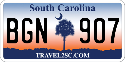SC license plate BGN907