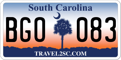 SC license plate BGO083