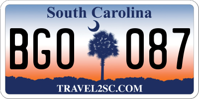 SC license plate BGO087