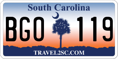 SC license plate BGO119