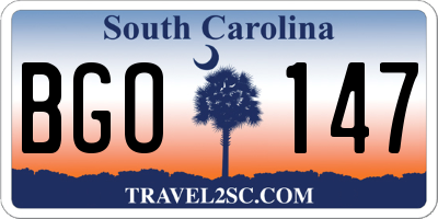 SC license plate BGO147