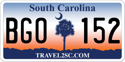 SC license plate BGO152