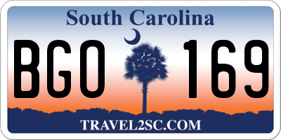 SC license plate BGO169
