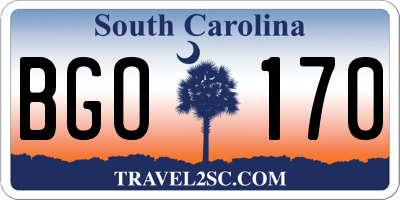 SC license plate BGO170