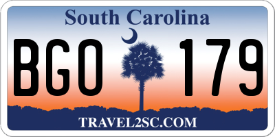 SC license plate BGO179