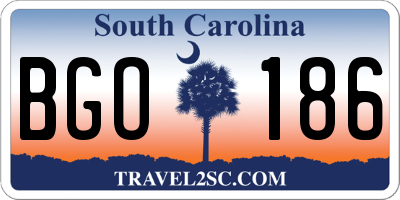 SC license plate BGO186