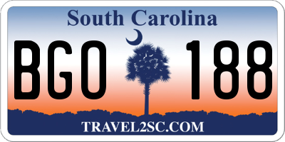 SC license plate BGO188