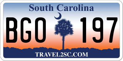 SC license plate BGO197