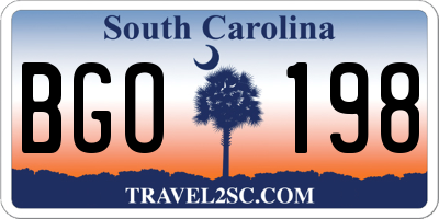 SC license plate BGO198