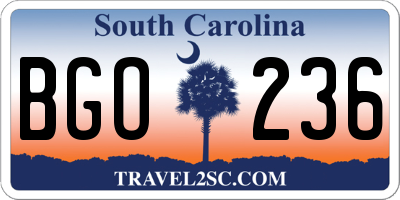 SC license plate BGO236