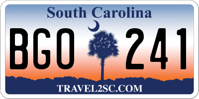 SC license plate BGO241