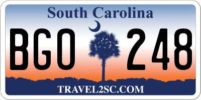 SC license plate BGO248
