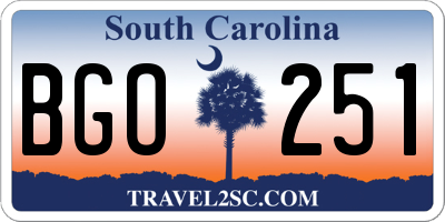 SC license plate BGO251