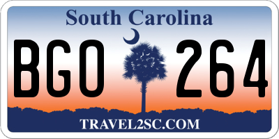 SC license plate BGO264