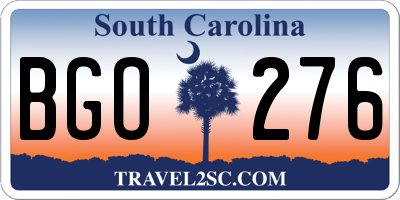 SC license plate BGO276