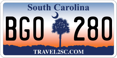 SC license plate BGO280