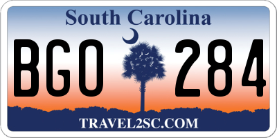 SC license plate BGO284