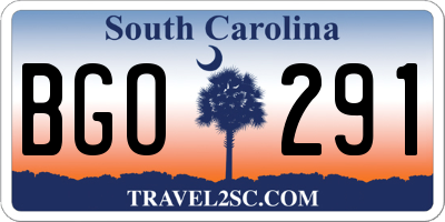 SC license plate BGO291