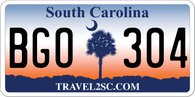 SC license plate BGO304