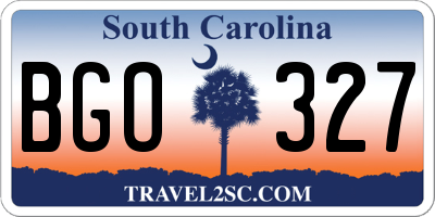 SC license plate BGO327