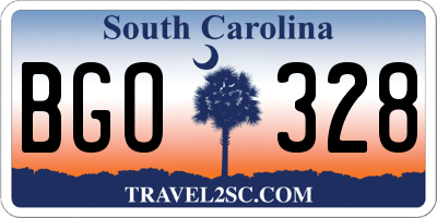 SC license plate BGO328