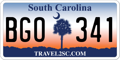 SC license plate BGO341