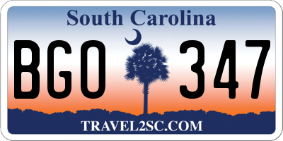 SC license plate BGO347
