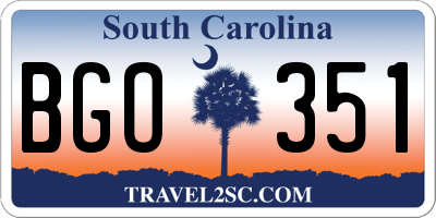 SC license plate BGO351