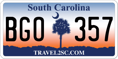 SC license plate BGO357