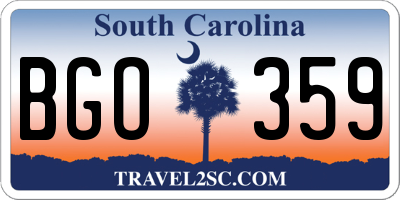 SC license plate BGO359