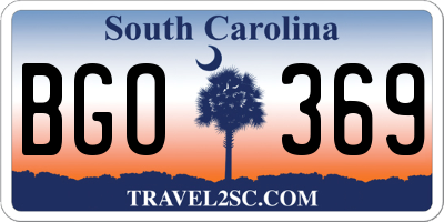 SC license plate BGO369