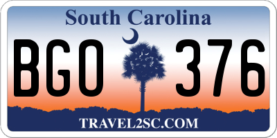 SC license plate BGO376