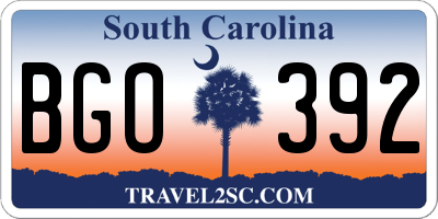 SC license plate BGO392