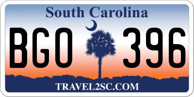 SC license plate BGO396