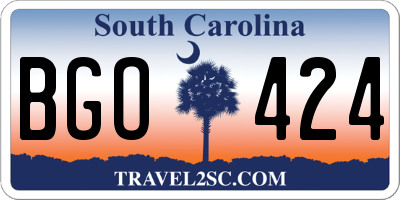 SC license plate BGO424
