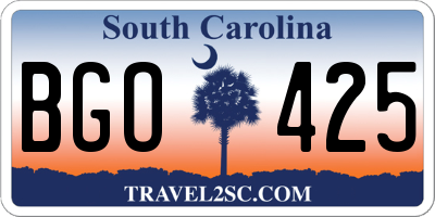 SC license plate BGO425