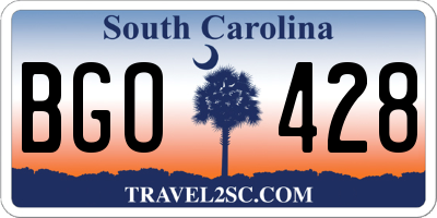 SC license plate BGO428