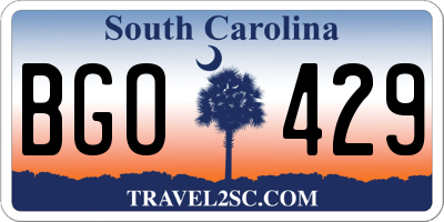 SC license plate BGO429