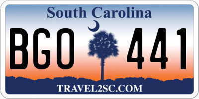 SC license plate BGO441