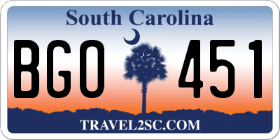 SC license plate BGO451