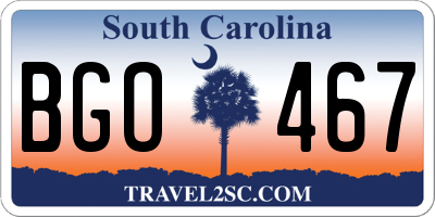 SC license plate BGO467